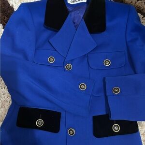 Royal Blue Blazer with Black Accents